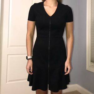 Aqua Suede Zip Up Dress